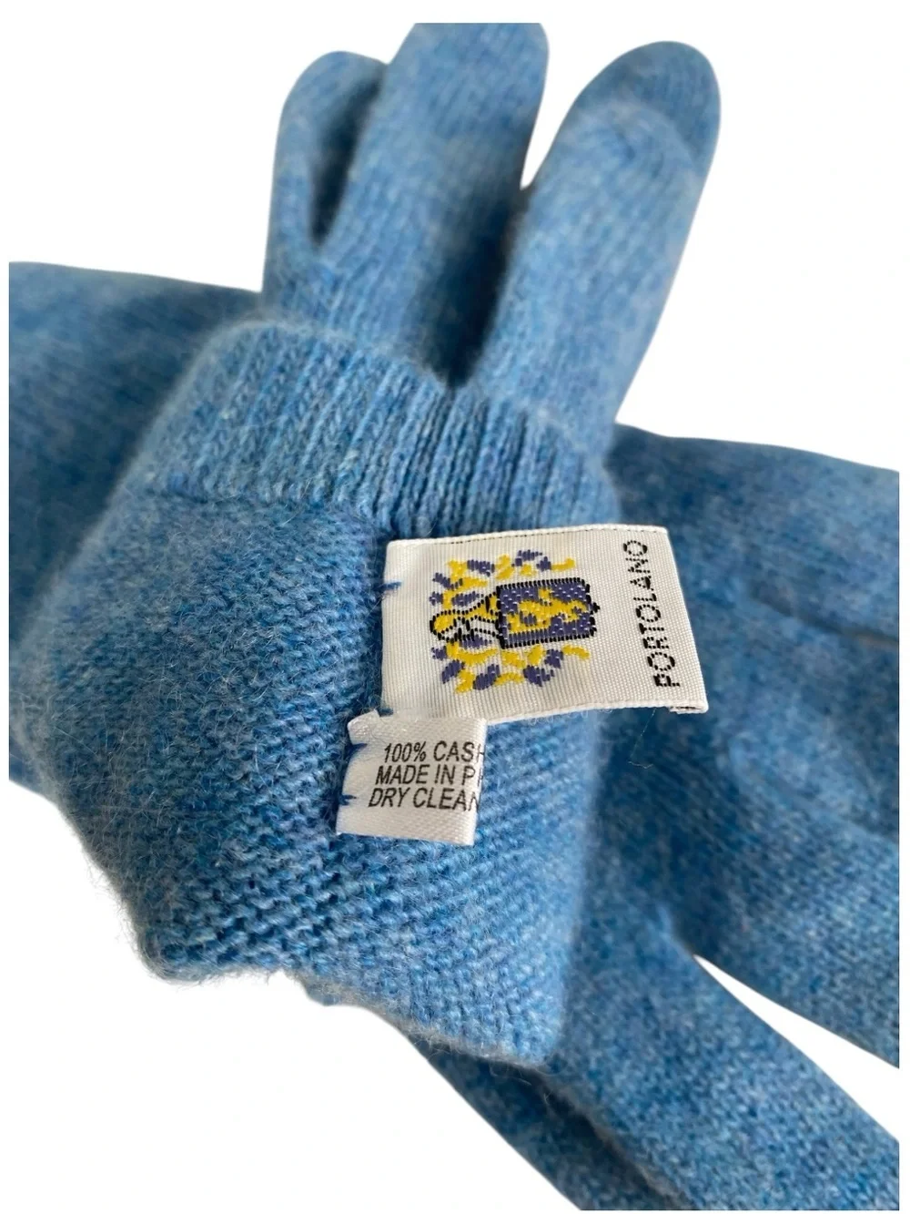 Portolano Soft Blue Cashmere Gloves S/M